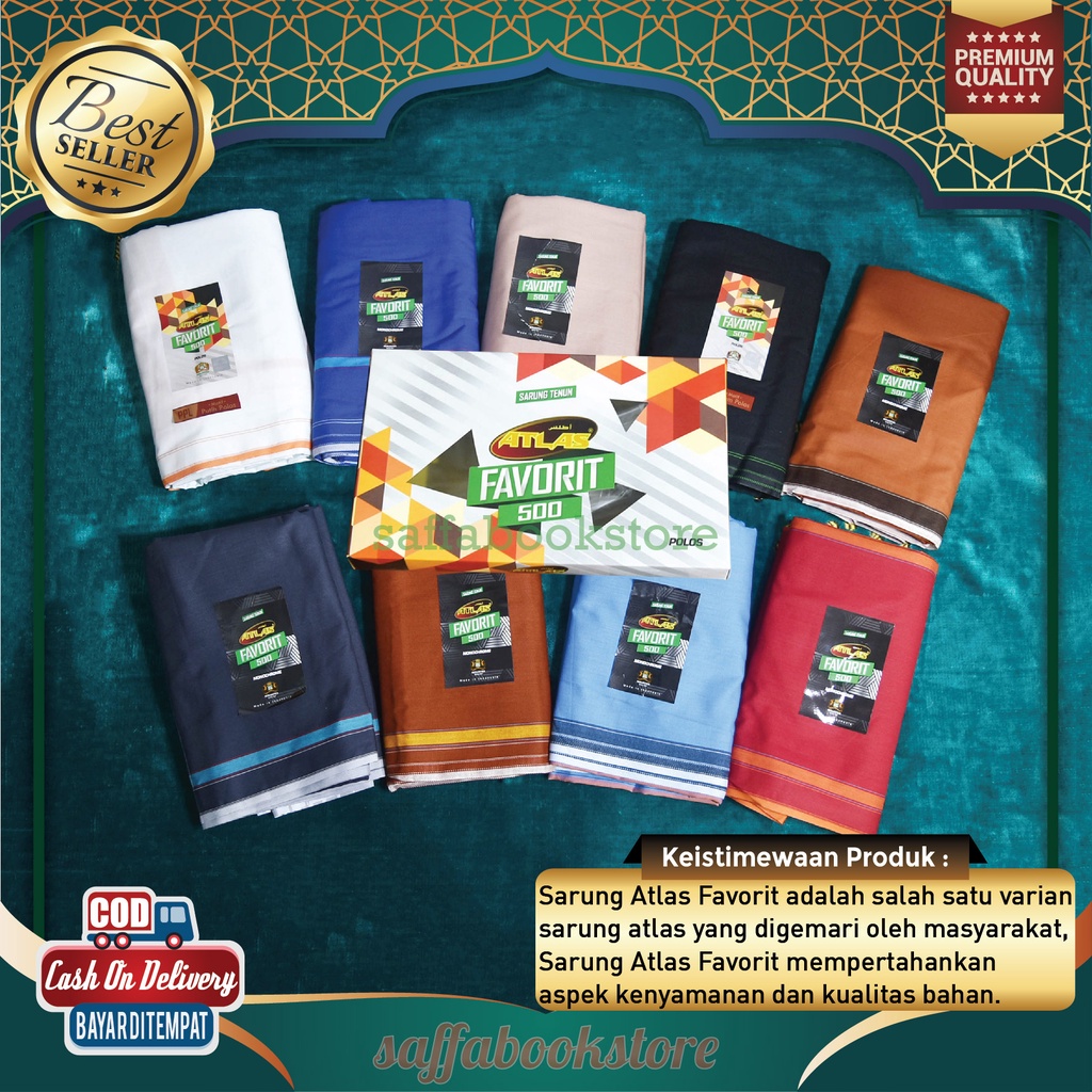 Sarung Tenun Atlas Favorit 500 Polos Laki Pria Pilih Warna Kain Alat Shalat Sholat Faforit 500 Tumpa
