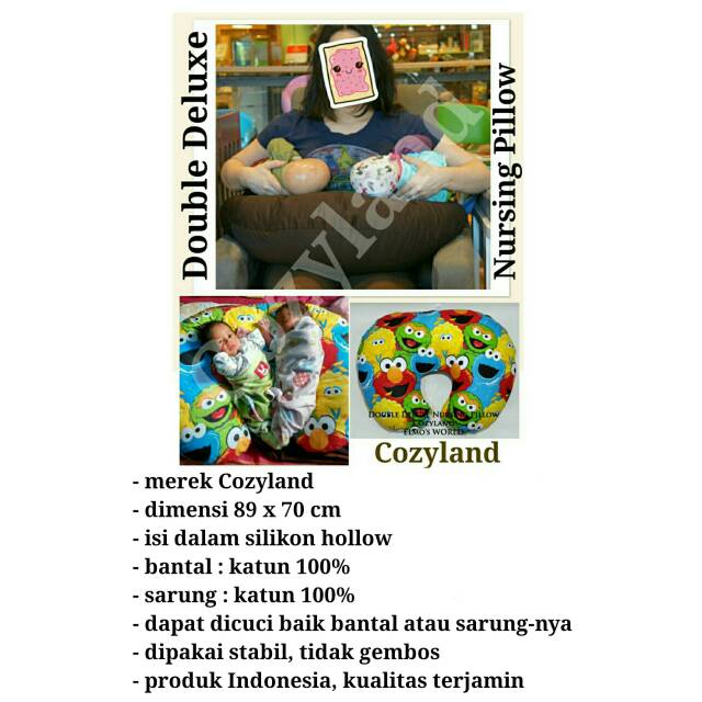 Bantal menyusui kembar double deluxe nursing pillow ( cocok buat bantal menyusui baby kembar )