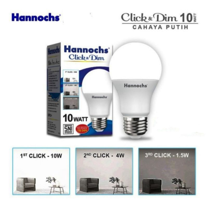 LAMPU LED HANNOCHS CLICK &amp; DIM 10 W