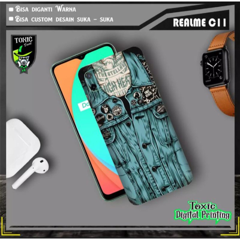 garskin hp realme C11 motif levis - bisa custom motif
