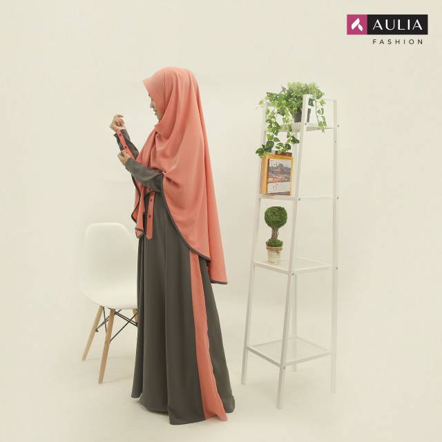 (Koleksi Aulia terlengkap & Open reseller) Keyseri set grey coral original aulia fashion