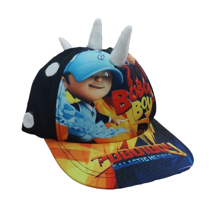 Topi Anak / Balita Print Depan Karakter Kartun Boboiboy Laki Perempuan Usia 1-8 Tahun