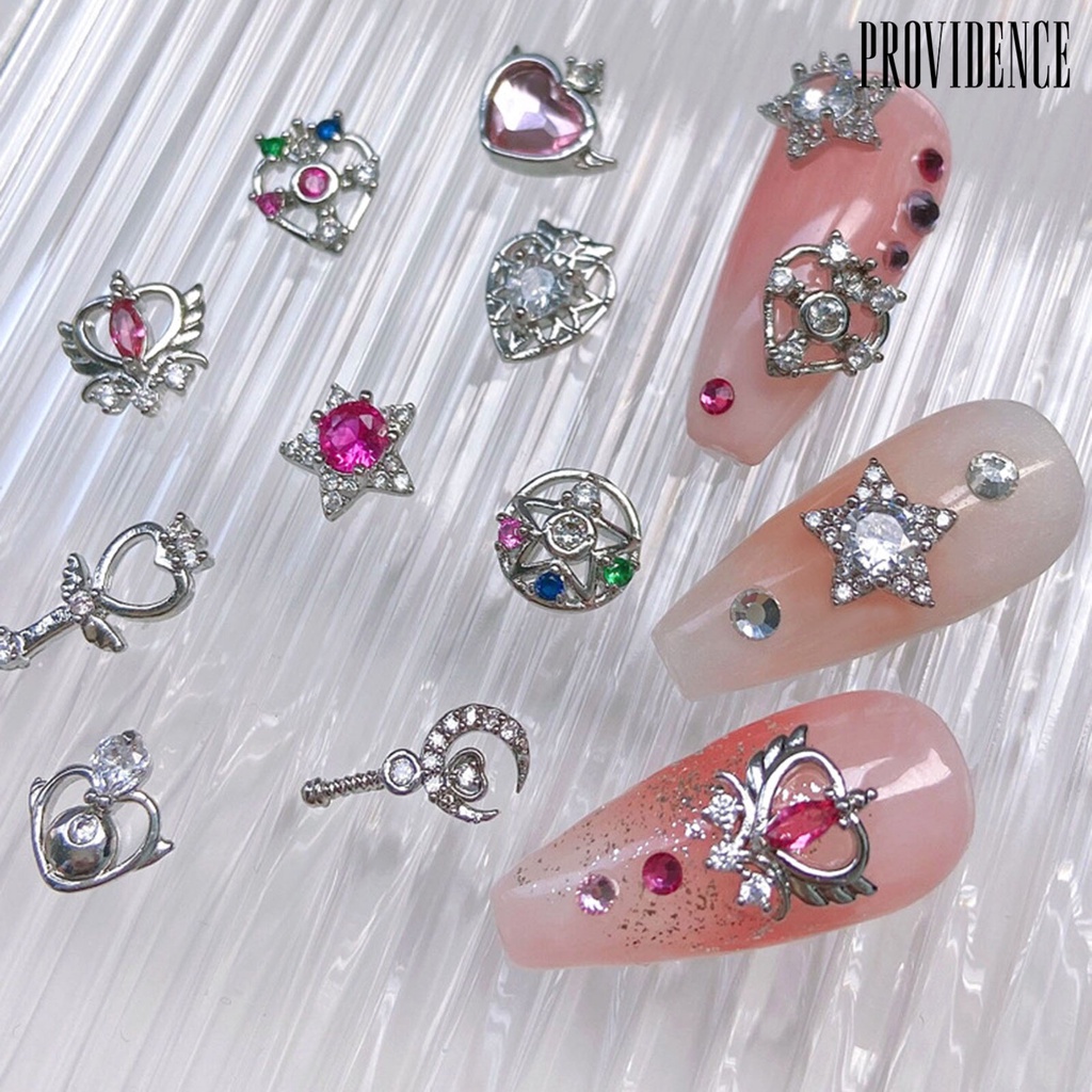 Providence Hiasan Kuku 3D Motif Sailor Moon Bahan Alloy Anti Oksidasi Untuk Nail Art / Manicure DIY