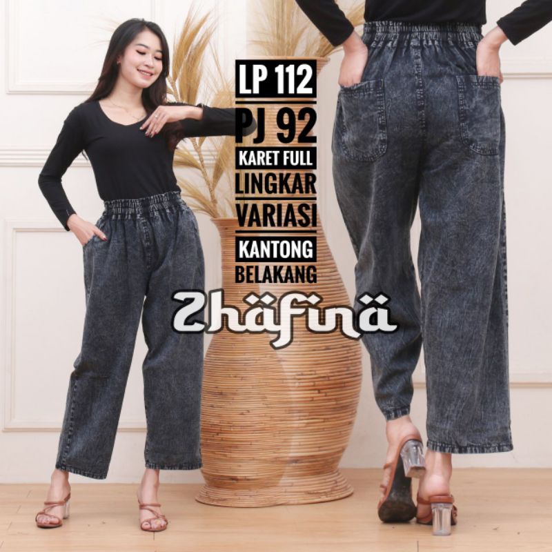 HIGH WAIST KULOT JEANS WANITA PREMIUM TEBAL