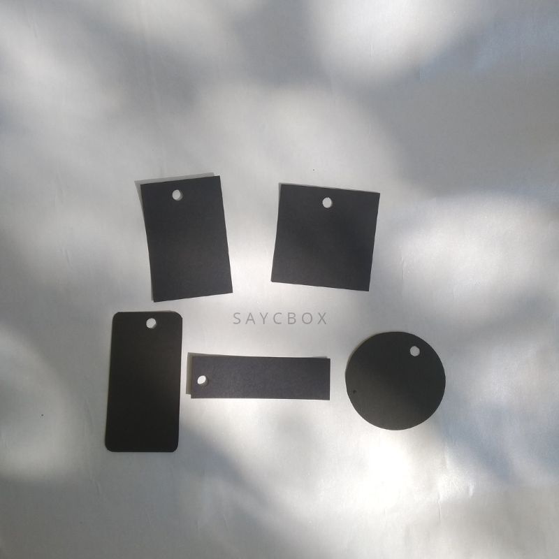[BUY 10 GET 1] Hang tag hitam polos label baju hitam hang tag blank kosong ukuran