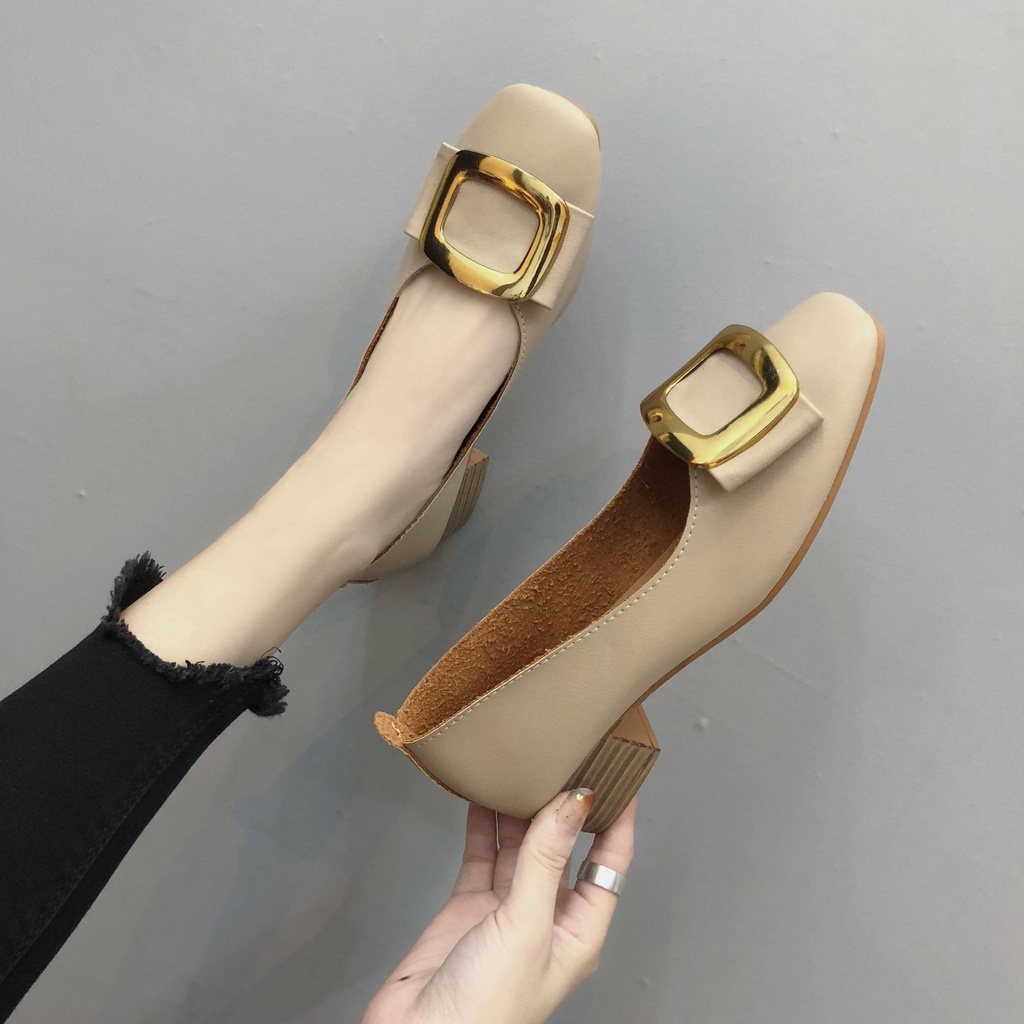 Sepatu Kerja Wanita Hak Tahu Simple Sepatu Perempuan Import Formal Kekinian SK-021