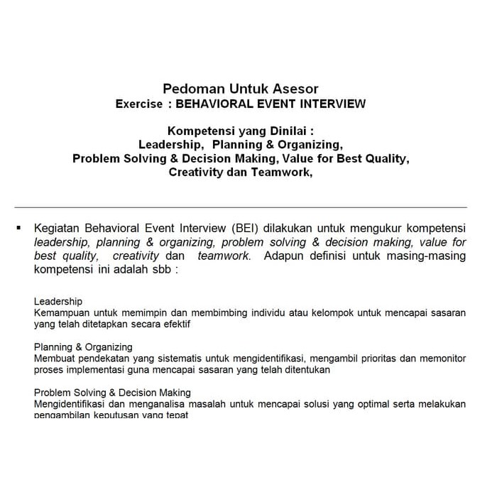Contoh Laporan Wawancara Bei Audit Kinerja