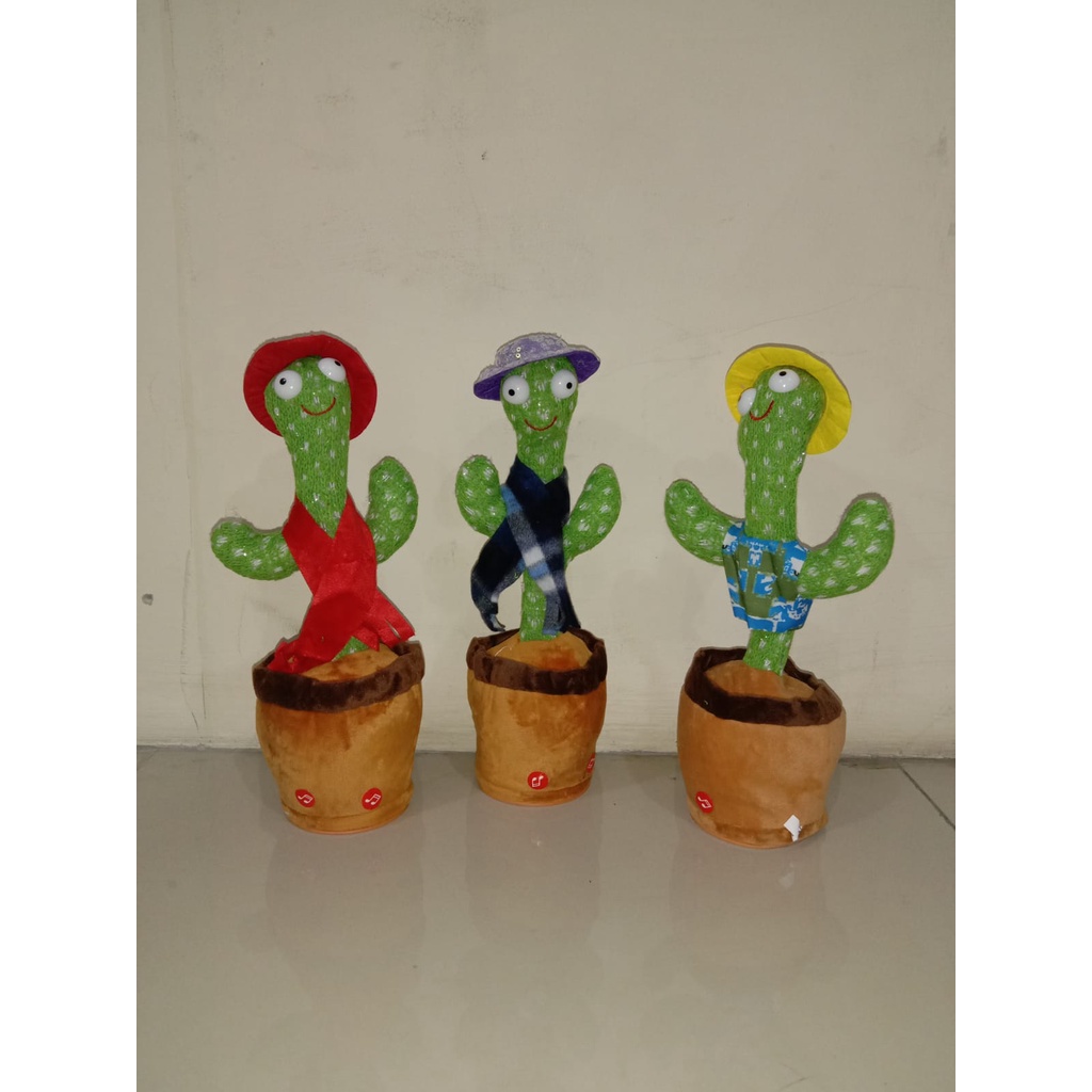 (VCM) maenan kaktus Cactus Toy Boneka Pintar Kaktus Joget Joged Goyang Bisa Bicara Menari music