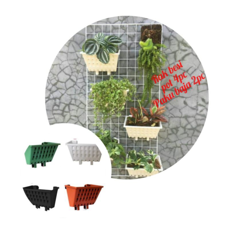Ram besi pot tanaman hias  pot dinding tanaman hias rak besi