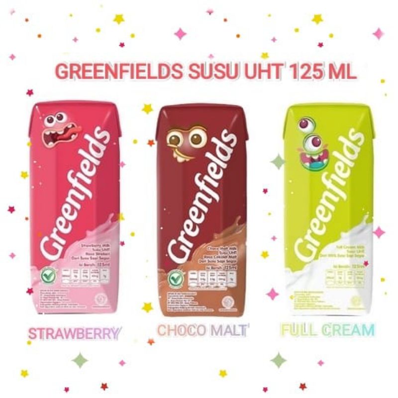 GREENFIELDS SUSU UHT 125 ML / 105 ML 105ML DUS KARTON KARDUS isi 40 pc