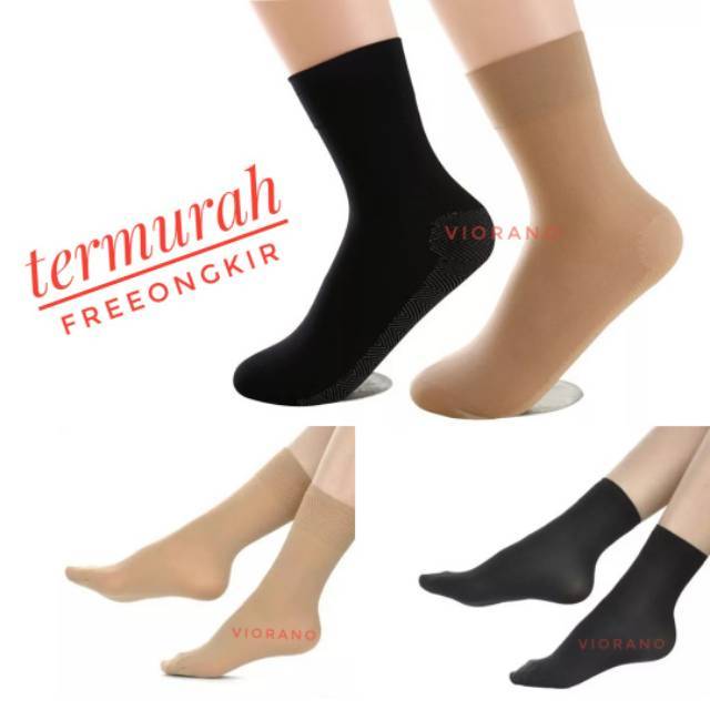 Kaos Kaki Wanita Di Atas Mata Kaki Warna Kulit Dan Hitam Kaos Kaki Cewek Menyerupai Stocking