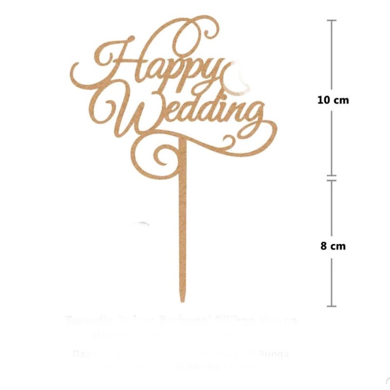 TOPPER Happy Wedding | AKRILIK ACRYLIC HAPPY WEDDING Cake Topper Wedding