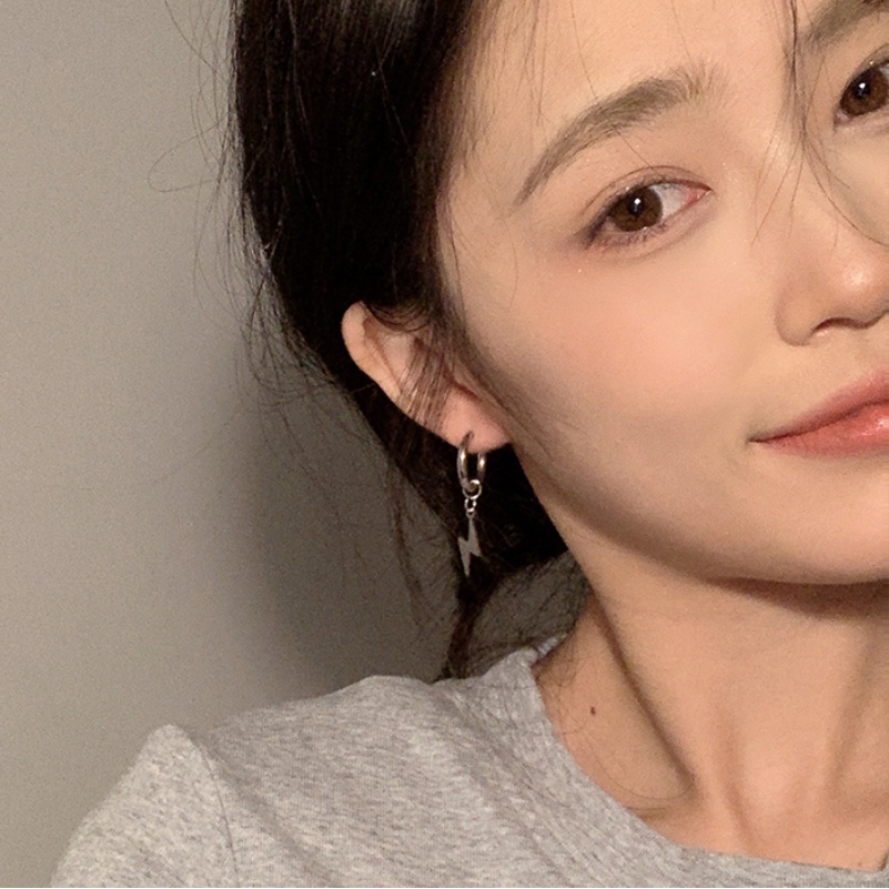 Papaozhu Stylish s925 Perak Petir Menjuntai Hoop Earrings Untuk Wanita Korea Flash Earrings Hypoallergenic Telinga Perhiasan