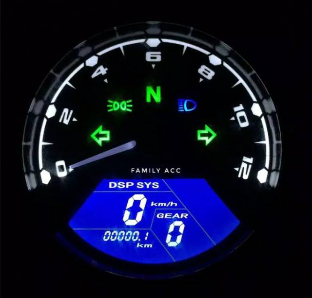 Speedometer Odometer Tachometer Digital LCD 12000RPM KHM - MPH For Motor Universal