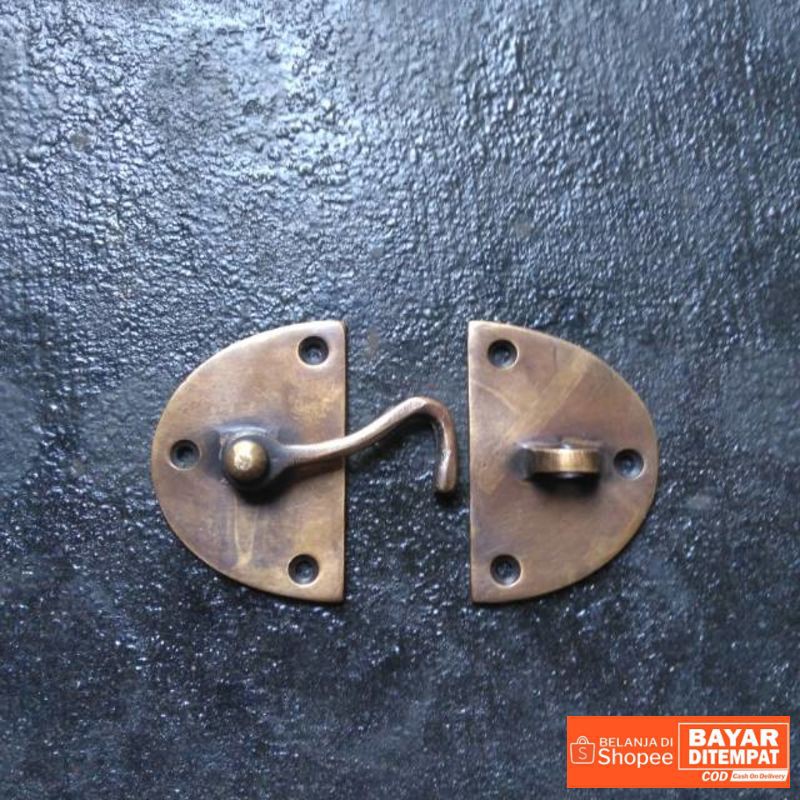 Kunci Pengait Kiri / Latch Kuningan - Oval Latch With Hook Termurah