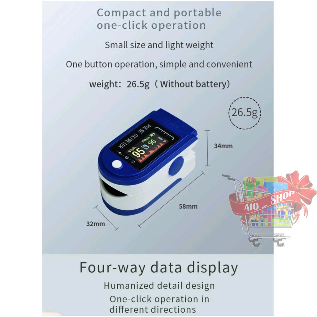 AIO SHOP-Oximeter Fingertip Pulse LK88 Oximeter Oksimeter Fingertrip Pulse Alat Ukur Kadar Oksigen
