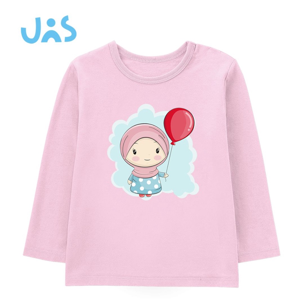 Jns Kaos Muslim Series Hijab Love Ready Bayi Anak Dewasa Bahan Cotton Combed 30s