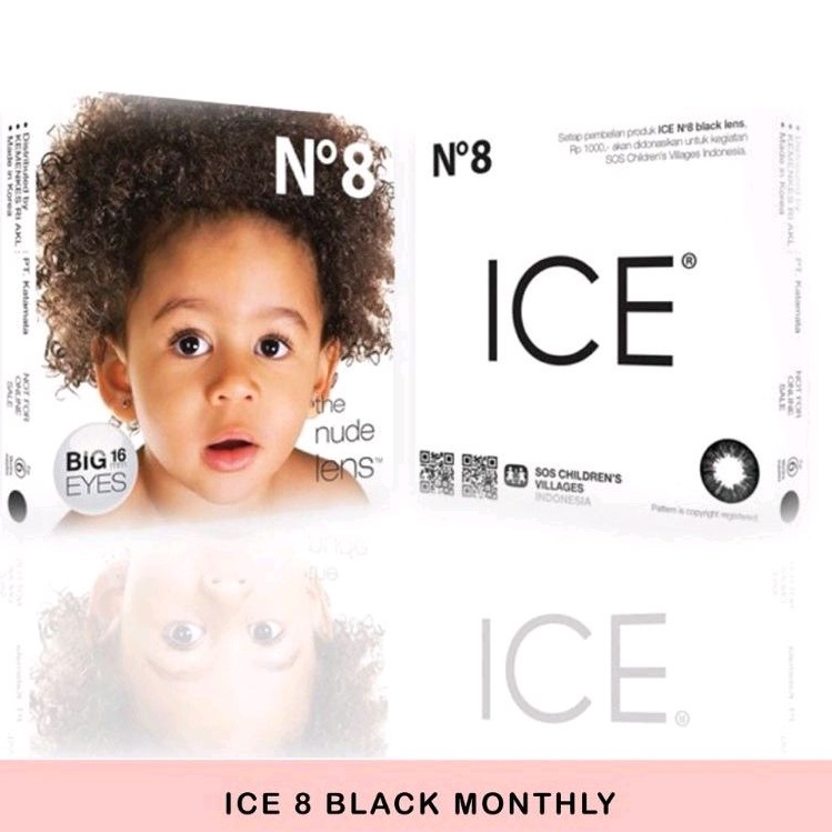 Ice N8 Black / soflen ICE N8 black / softlens warna bulanan ice