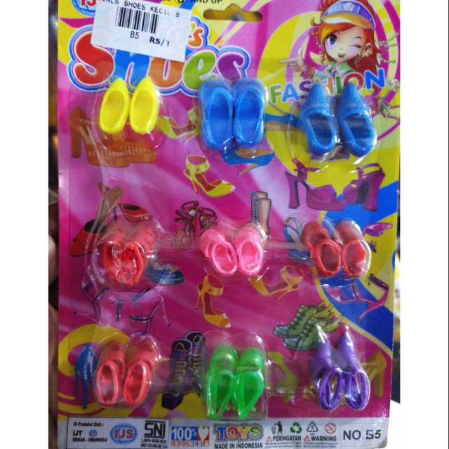 Mainan anak perempuan/ mainan sepatu barbie isi 9pasang