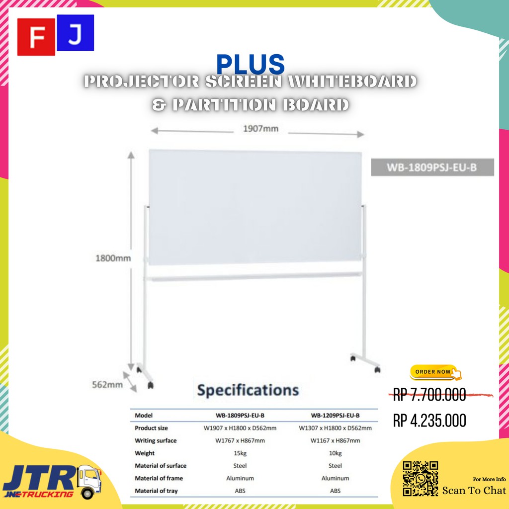 

Plus projector screen whiteboard WB-1809PSJ
