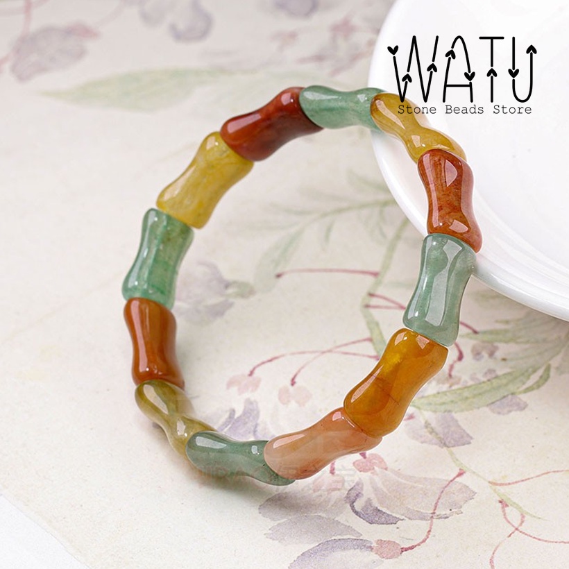 Gelang Tangan Batu Alam Triwarna Giok Model Tulng