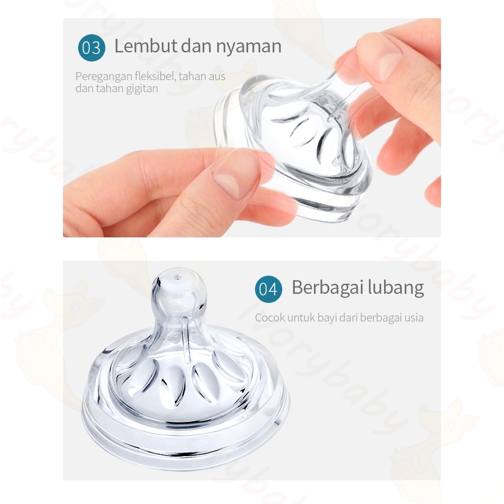 Ivorybaby Dot bayi silikon nipple dot bayi cocok botol leher lebar