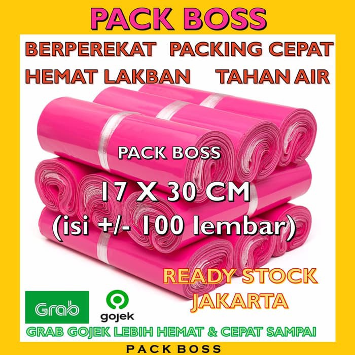 

Terlaris PREMIUM POLYMAILER PINK 17x30 CM (+/-100 lembar) Amplop Plastik Kurir Keren