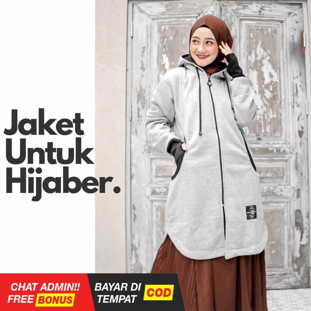 HIJACKET ELEKTRA | HIJAKET JAKET HIJAB PANJANG WANITA MUSLIMAH SYAR'I