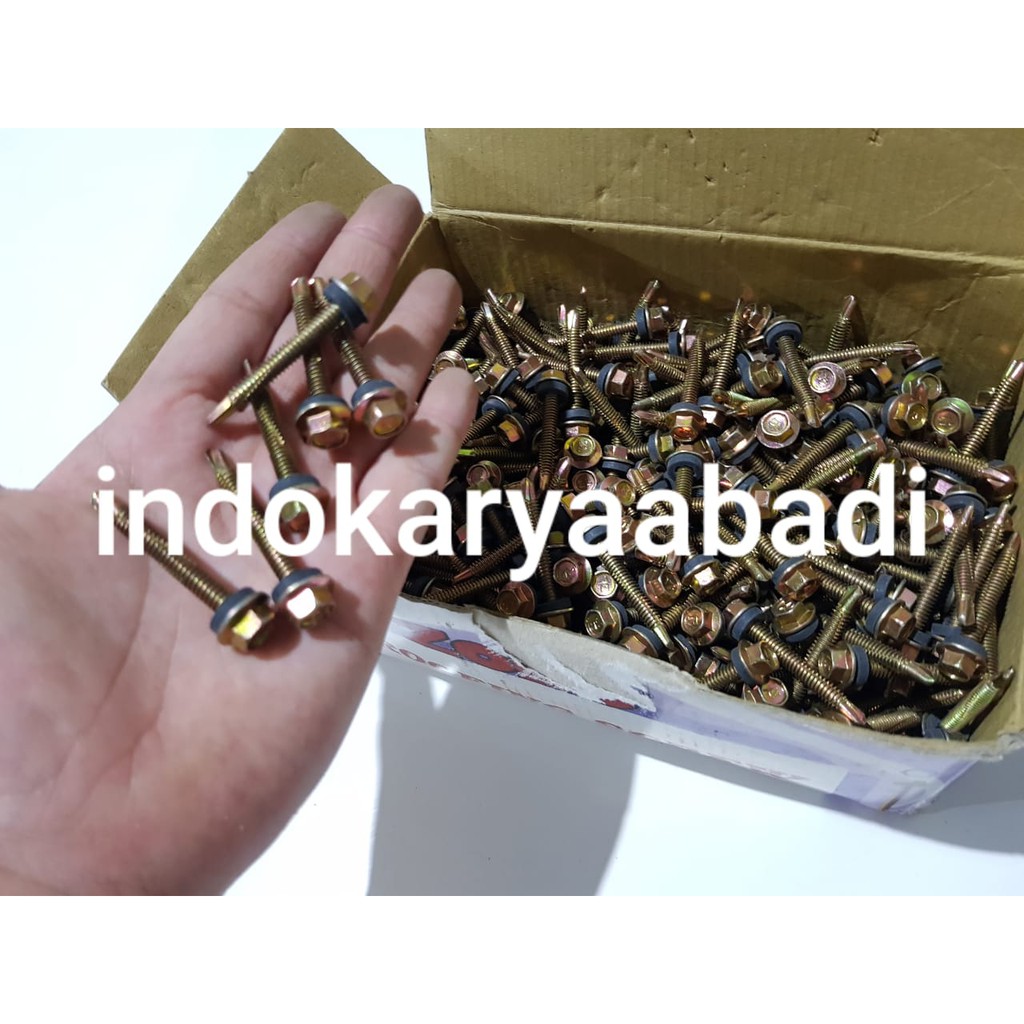 Baut Roofing Screw /Baja Ringan 40cm #12 Panjang 4cm / 1 kotak isi 400 pcs / Tidak jual Ecer / ZOLO