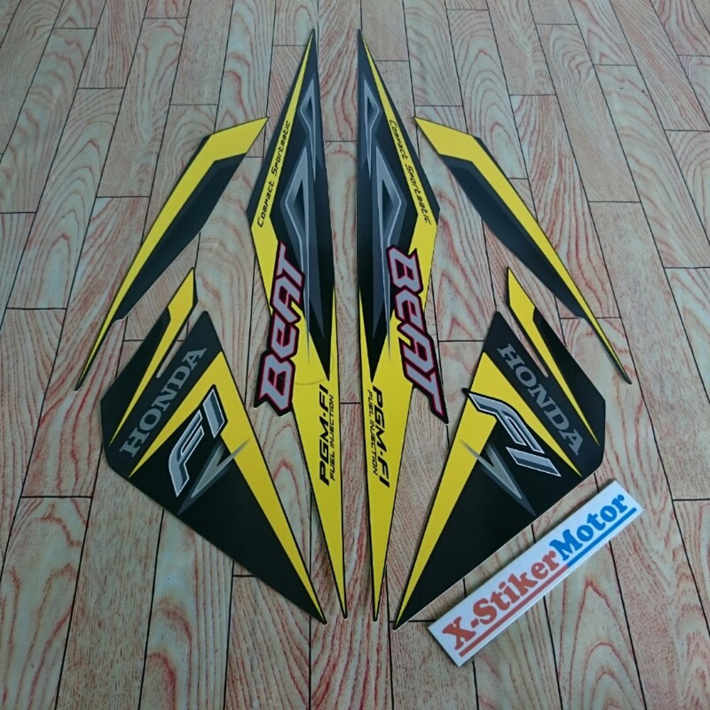 Variasi Stiker Striping Stiker Motor Beat Fi 2013 Hitam Kuning Shopee Indonesia