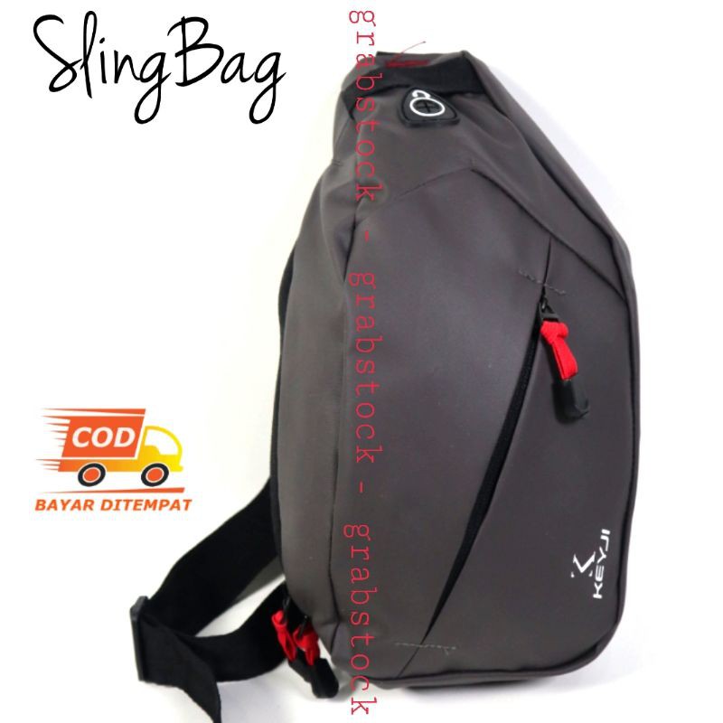 SlingBag Anti Air Tas Selempang Ada Lubang Handsfree/Charger Grabstock