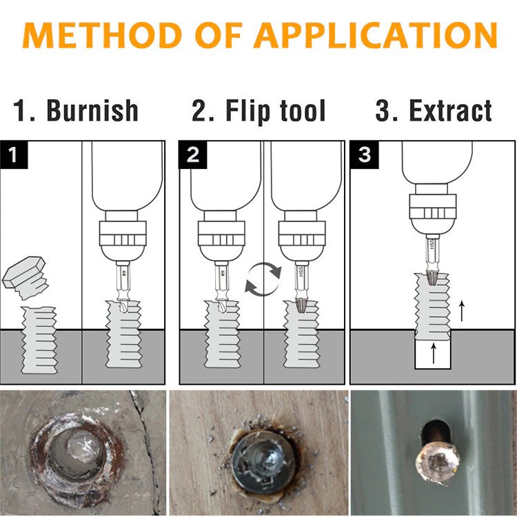 Mata Bor bisa Buka Skrup Rusak Screw Extractor Broken Striped Remover