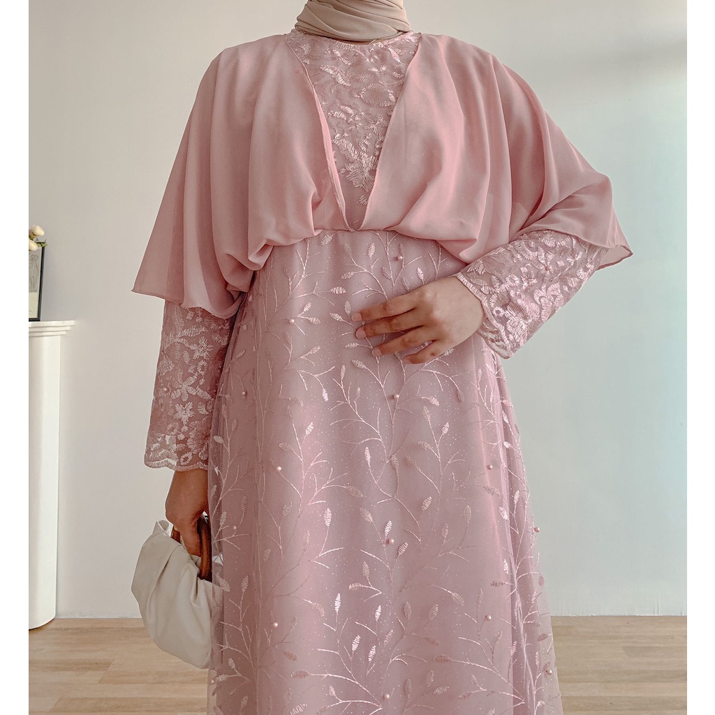 Asmara Dress Ld 110/Ready Dress Brukat Kondangan/Dress Prewedding/Dress Full Brukat Mewah/Dress Ceruti