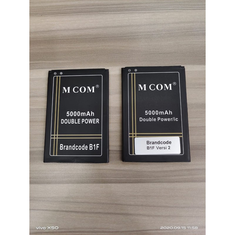 Battery Batre Baterai Double Power Mcom Brancode Brandcode B1F Versi 2 - 2018 - 10 ohm