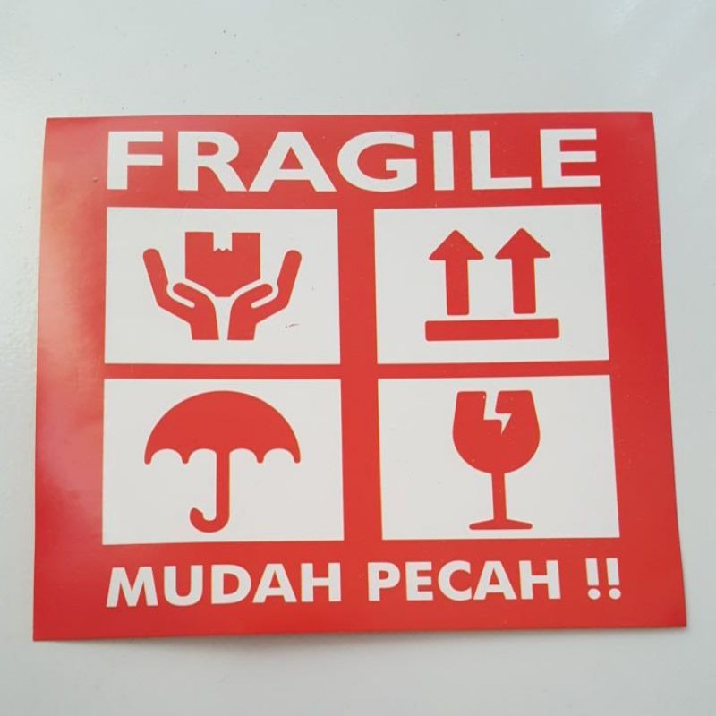 

STICKER FRAGILE STIKER PENGAMAN PAKET PECAH BELAH - tempelan JANGAN Dibanting 4x7cm