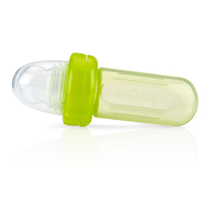 Nuby Mini Squeeze Feeder With Case Green Hijau