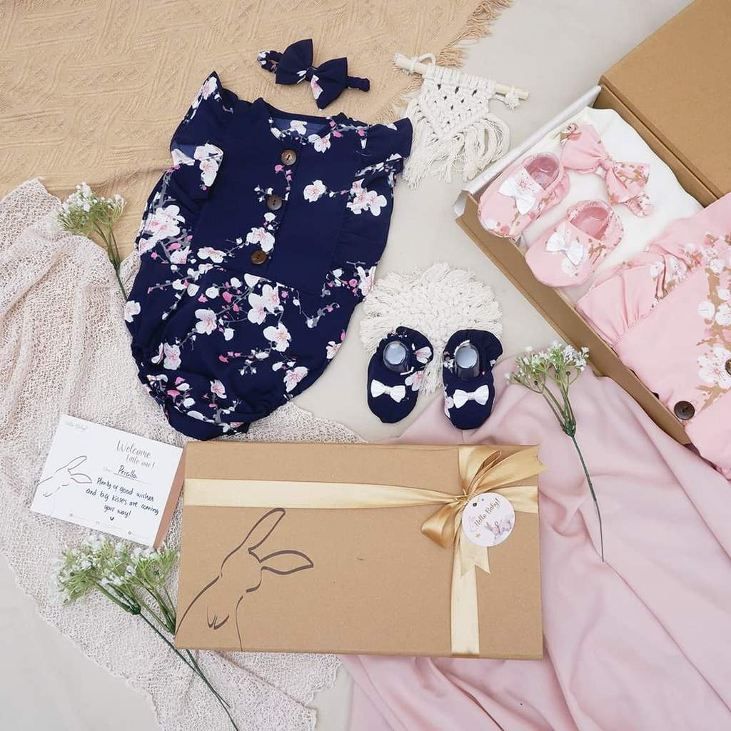 LIO035 Girls Baby Hampers 0-12 months/ Hampers bayi newborn/ Kado bayi/ baby girl gift set-Meredy Navy