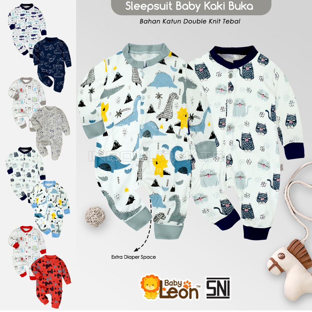 BABY LEON SNI Baju Tidur Sleepsuit Jumsuit Jumper baju kaos tidur Piyama Celana Kaos Anak Bayi BC-071 laki laki perempuan paket perlengkapan bedong selimut bayi baru lahir