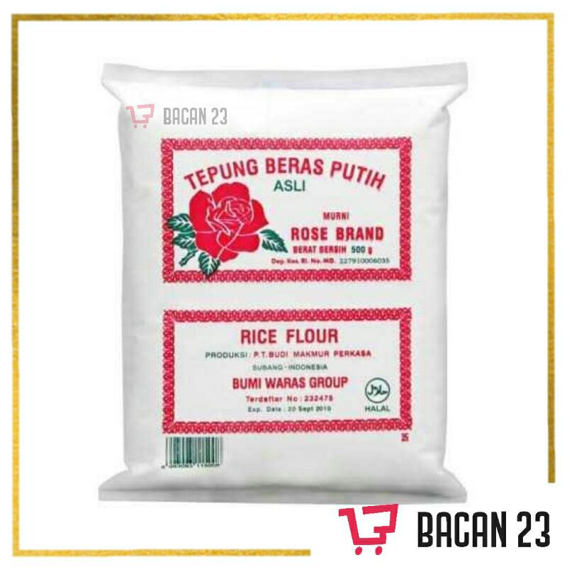 

Rose Brand Tepung Beras Putih (500gr) / Tepung Beras Murni / Bacan 23 - Bacan23