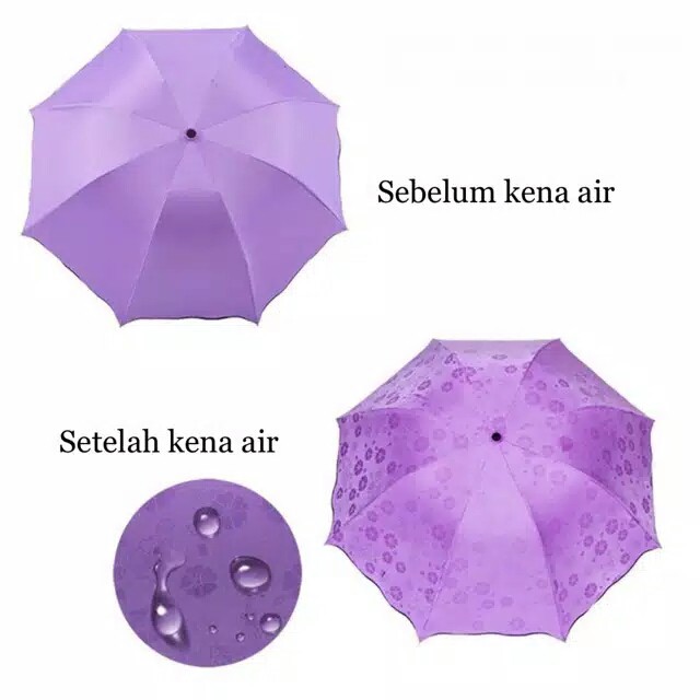 (FO) BARU PAYUNG MAGIC UMBRELLA 3D / Payung Hujan dengan Motif yang Muncul ketika Basah (WARNA RANDOM)