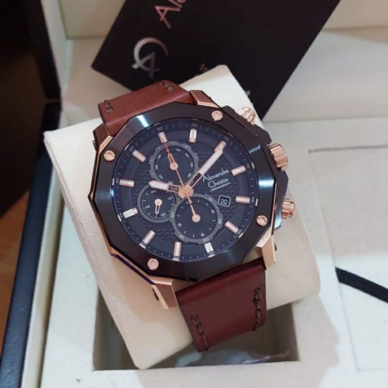 ALEXANDRE CHRISTIE AC6586 AC 6587 JAM TANGAN PRIA ORIGINAL Rose Gold
