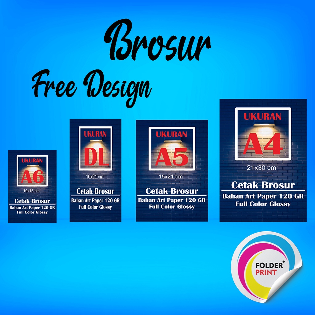 Cetak Brosur A4 A5 A6 DL Murah Free Design