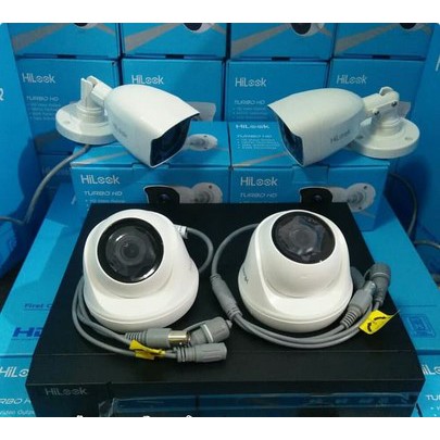 Paket CCTV 2 ch Hilook 2mp FULL HD outdoor dan indoor KOMPLIT murah