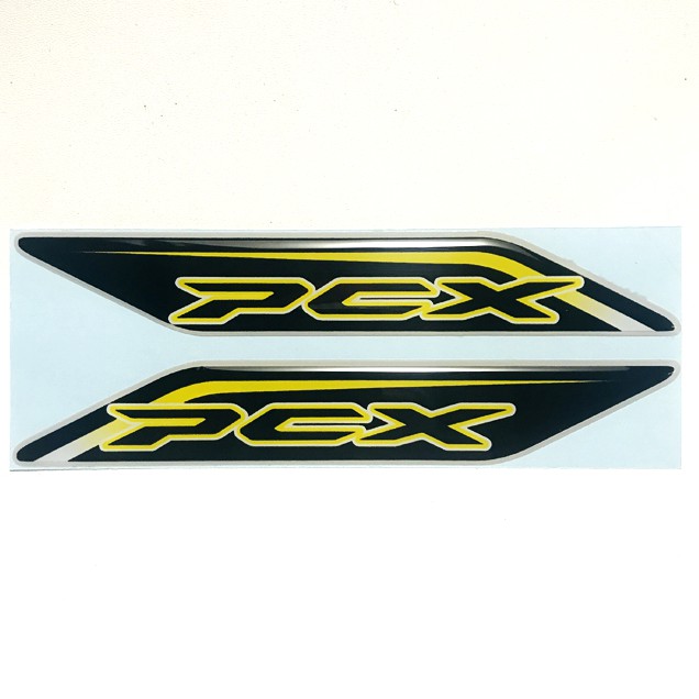 Stiker Emblem HONDA PCX125 PCX150 Warna Kuning Hitam Timbul Lentur 3D