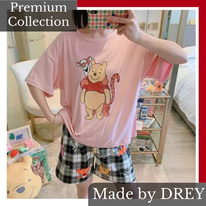 Set Piyama Wanita Pendek Set Setelan Polos Perset Murah Model Terbaru Babydoll N6D8 Import Korea Kot