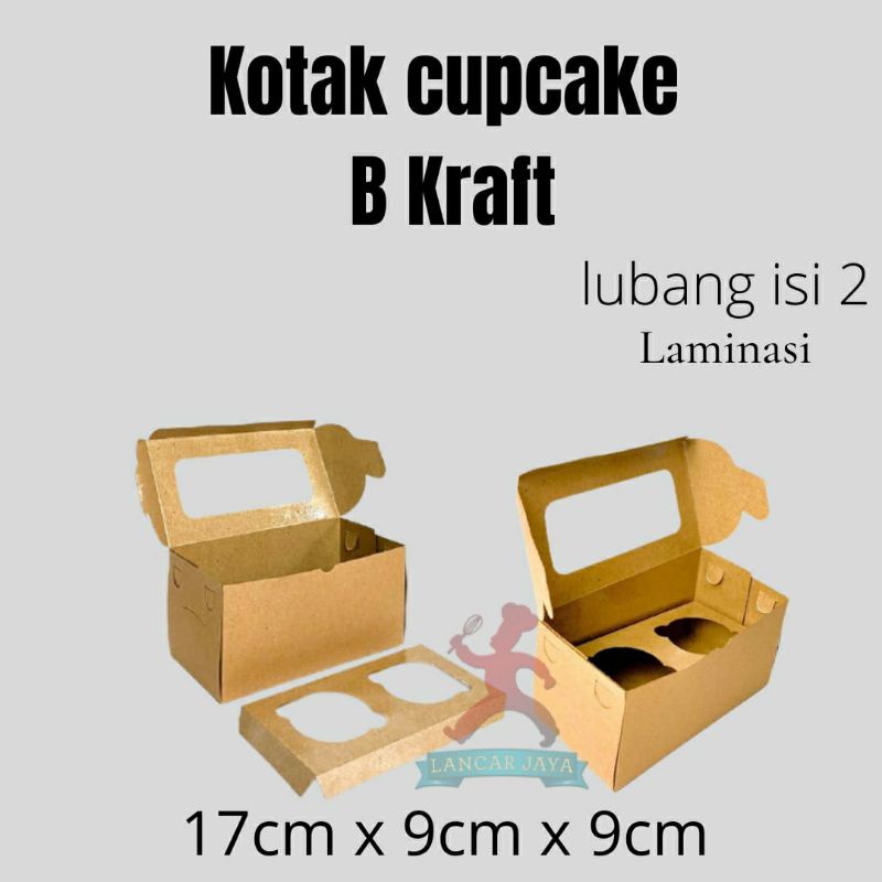 

dos cupcake coklat box cupcake coklat box packaging cupcake b kraft cupcake lubang 2 (isi 10pcs)