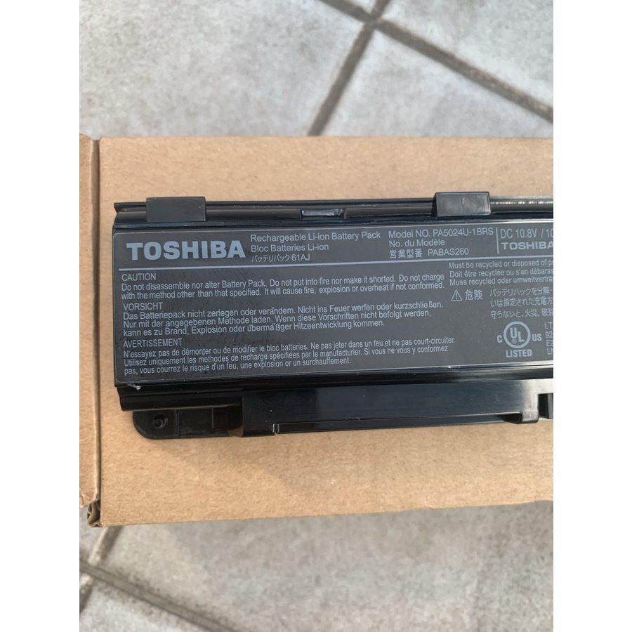 Baterai Laptop Toshiba Satelite C800 C840 C845 C850 C850 M840 M801 L800 L830 L840 L850 L875 L870 PA5024U ORIGINAL