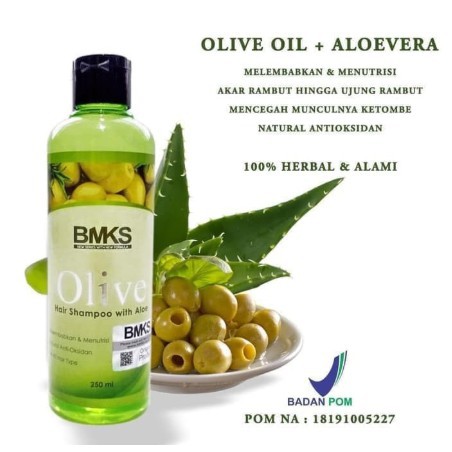 [ORI] Shampo Penumbuh Rambut Herbal dari Zaitun dan Lidah Buaya Menyuburkan Menutrisi | BMKS Olive