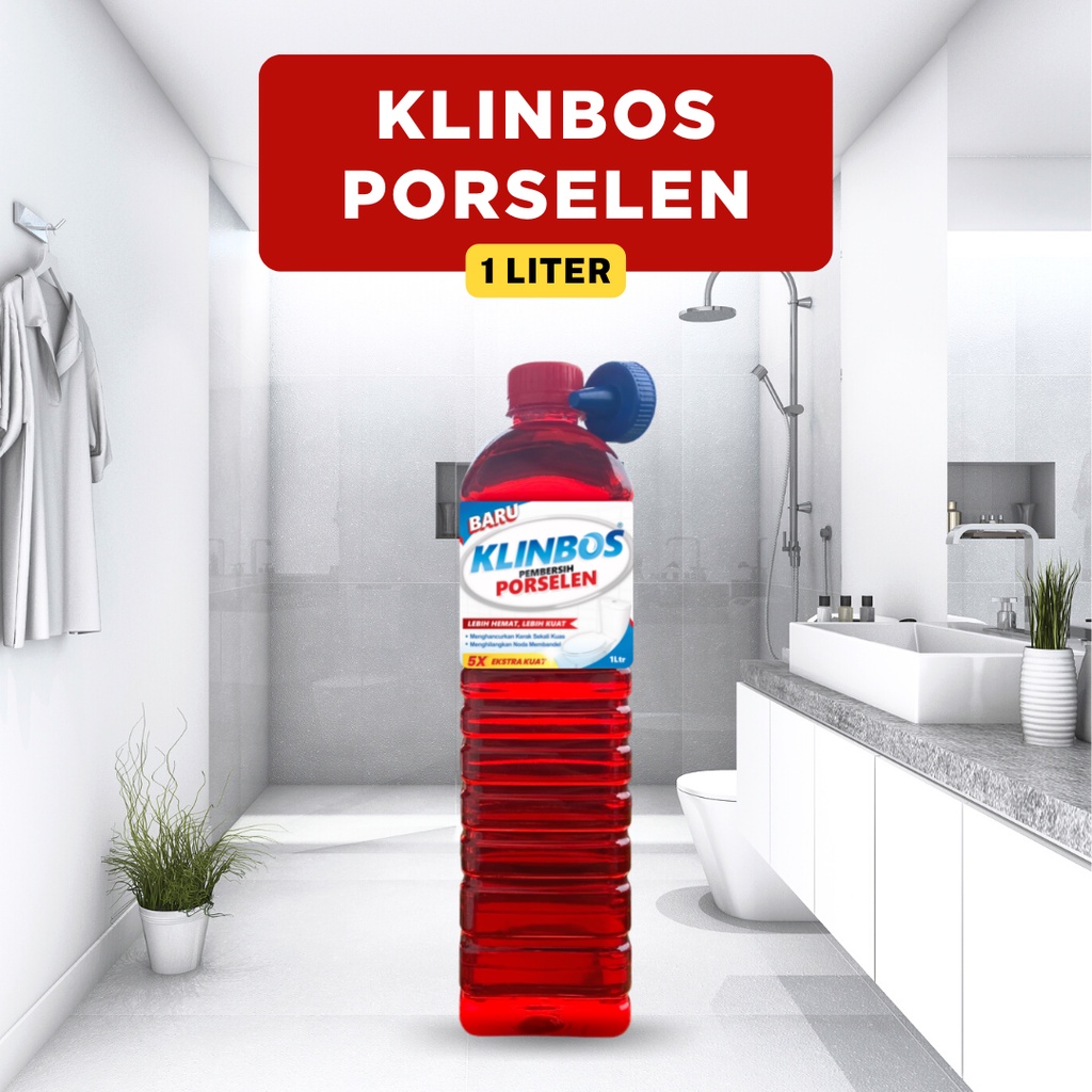 PAKET KLINBOS + KUAS + SIKAT SABUT Pembersih Kerak 5X Lebih Kuat Untuk Kamar Mandi Keramik Toilet Kaca WC