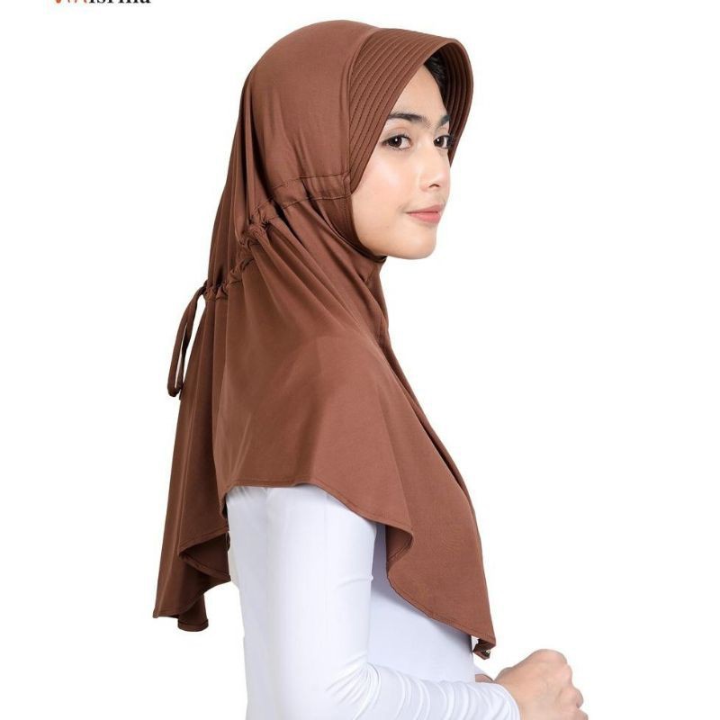 jilbab sporty serut / kerudung serut tali belakang / jilbab serut/ hijab serut / bergo instan remaja